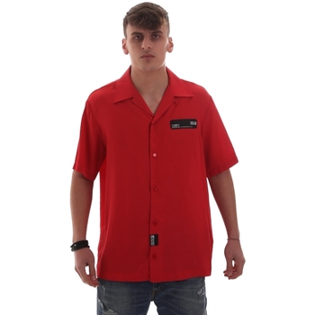 Textiel Heren Overhemden korte mouwen Versace B1GVB60207619537 Rood