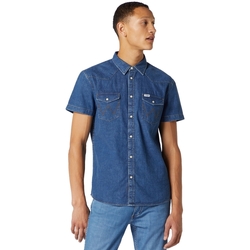Textiel Heren Overhemden korte mouwen Wrangler W5J05D50B Blauw