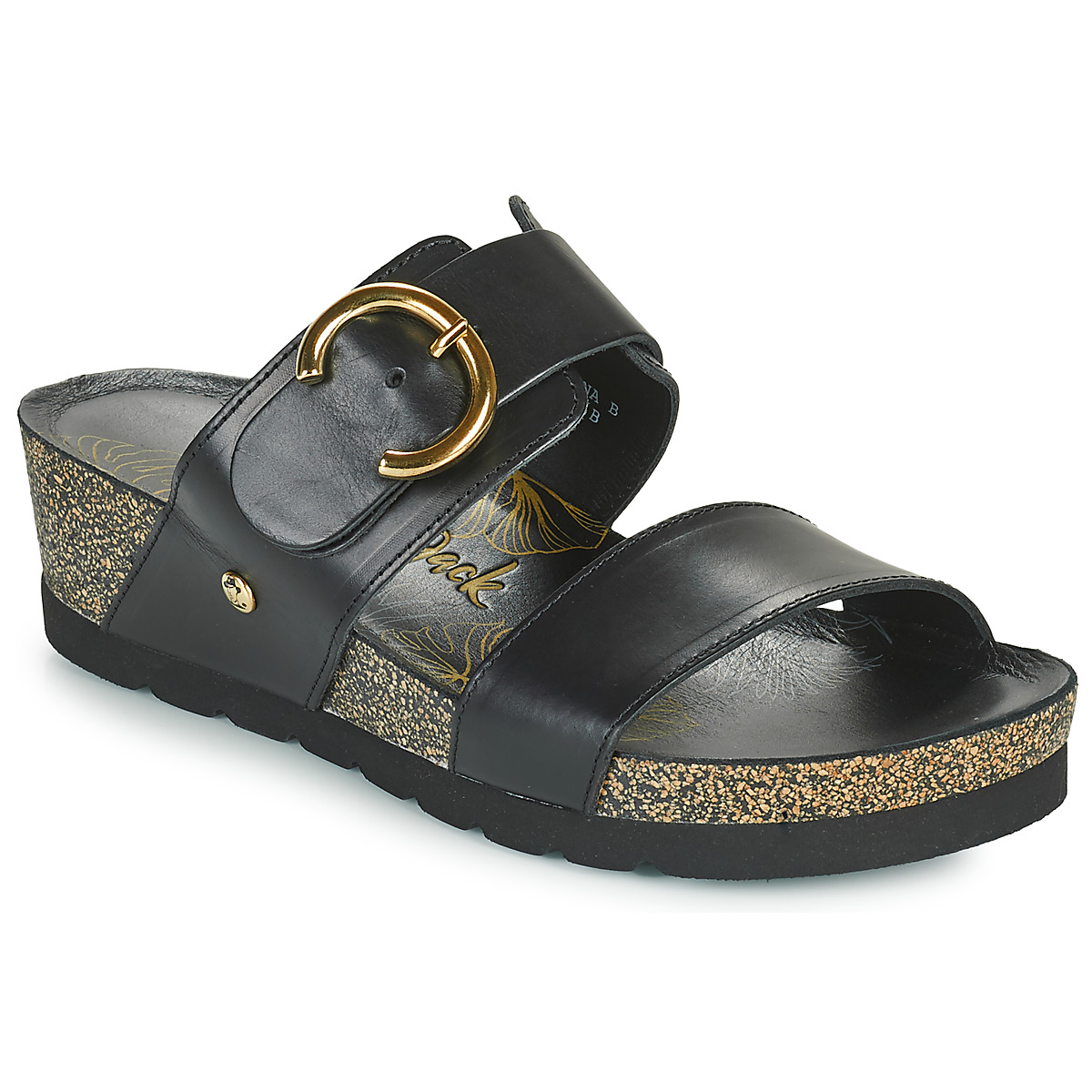 Schoenen Dames Leren slippers Panama Jack CATRINA Zwart