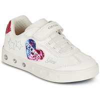 Schoenen Meisjes Lage sneakers Geox SKYLIN GIRL Wit / Zwart / Roze