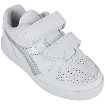 Schoenen Kinderen Sneakers Diadora Playground ps girl 101.175782 01 C0516 White/Silver Zilver