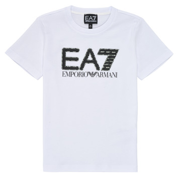 Textiel Jongens T-shirts korte mouwen Emporio Armani EA7 3KBT53-BJ02Z-1100 Wit