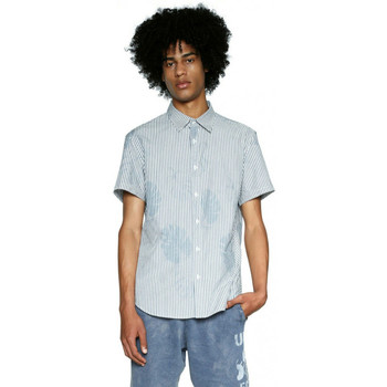 Textiel Heren Overhemden korte mouwen Desigual Chemise homme Angel bleu 18SMCW52 (rft) Blauw