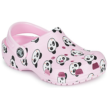 Schoenen Meisjes Klompen Crocs CLASSIC PANDA PRINT CLOG K Roze / Panda