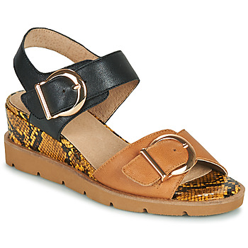Schoenen Dames Sandalen / Open schoenen Sweet ETOXYS Zwart /  camel