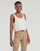 Textiel Dames Mouwloze tops Levi's GINGER NYLON PIECED TANK TOFU, TOASTED ALMOND & CAVIAR Wit / Beige