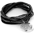 Bracelets Brillaxis Bracelet soie noire arbre de vie + médaille