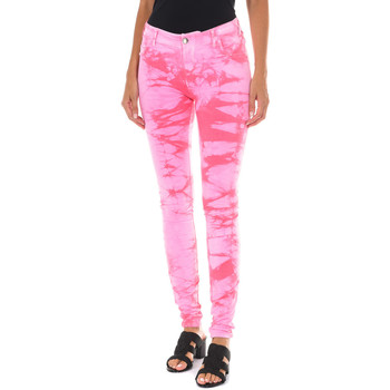 Textiel Dames Broeken / Pantalons Met Pantalon long en peluche Roze