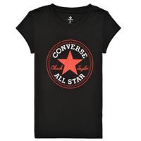 Textiel Meisjes T-shirts korte mouwen Converse TIMELESS CHUCK PATCH TEE Zwart