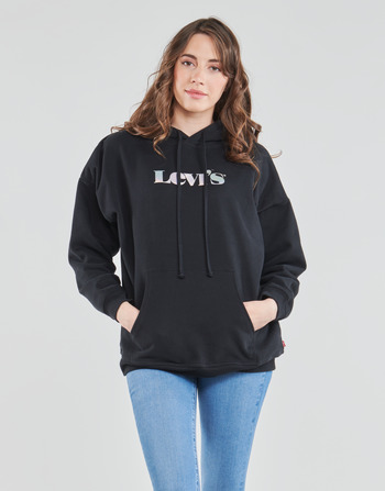 Textiel Dames Sweaters / Sweatshirts Levi's GRAPHIC RIDER HOODIE Zwart