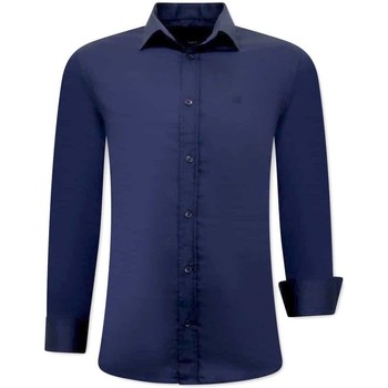Textiel Heren Overhemden lange mouwen Tony Backer Luxe Aparte Blauw