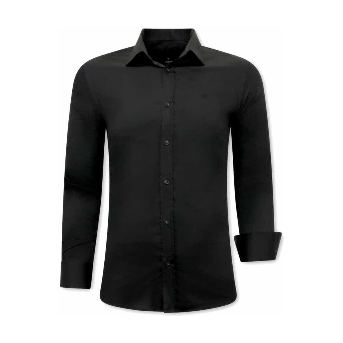 Textiel Heren Overhemden lange mouwen Tony Backer Luxe Italiaans Zwart