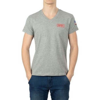 Textiel Heren T-shirts & Polo’s Nasa BASIC FLAG V NECK Grijs