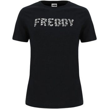 Textiel Dames T-shirts korte mouwen Freddy F0WCLT3 Zwart