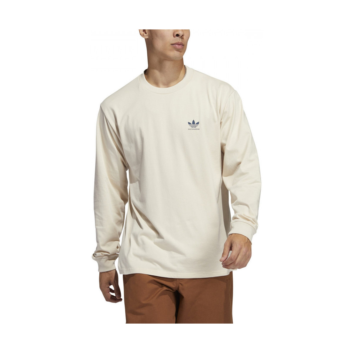 Textiel Heren T-shirts & Polo’s adidas Originals 2.0 logo ls tee Beige