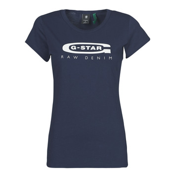 Textiel Dames T-shirts korte mouwen G-Star Raw GRAPHIC 20 SLIM Blauw