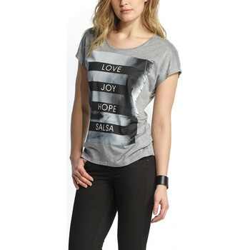 Textiel Dames T-shirts & Polo’s Salsa T Shirt femme Maiorca gris 111969 Grijs