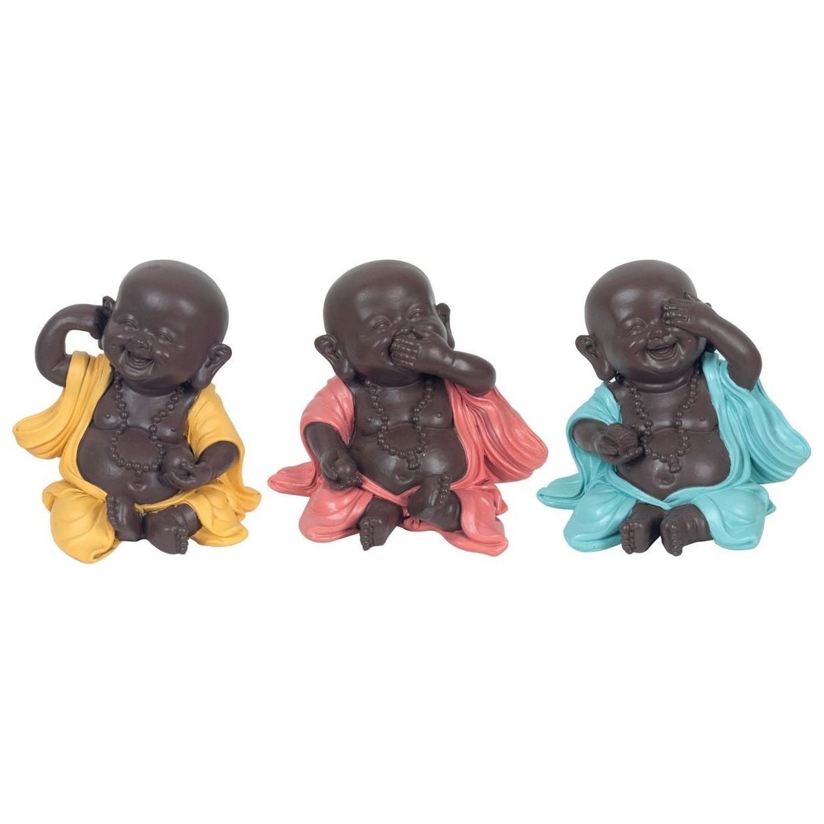Wonen Beeldjes Signes Grimalt Boeddha'S Set 3 Eenheden Multicolour