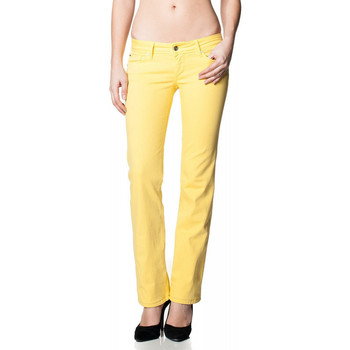 Textiel Dames Straight jeans Salsa Jeans droit femme  Push Up jaune Geel