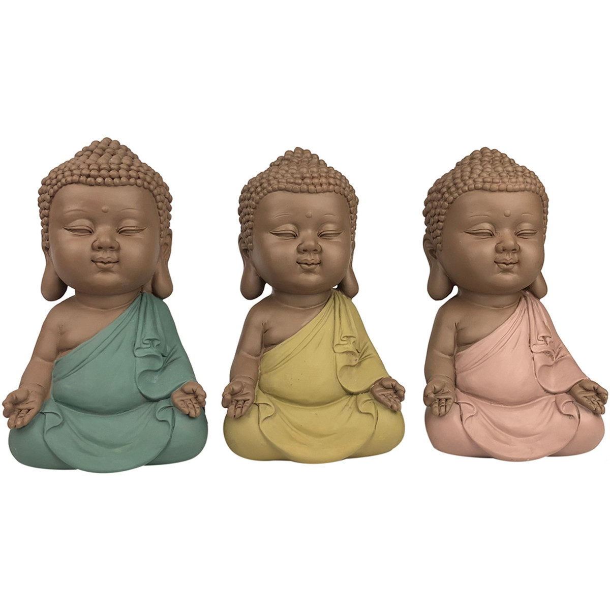 Wonen Beeldjes Signes Grimalt Linda Boeddha Set 3 Eenheden Multicolour