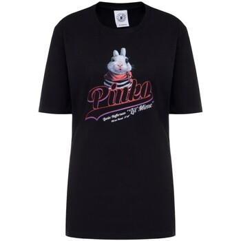 Textiel Dames T-shirts & Polo’s Pinko 1N12MC Y68F Z99 Zwart
