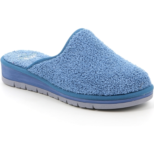 Schoenen Dames Leren slippers Grunland DSG-CI1318 Blauw