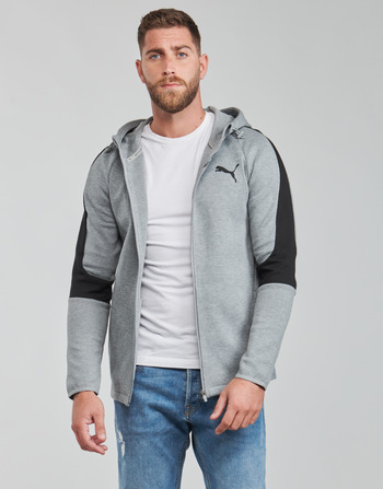 Textiel Heren Sweaters / Sweatshirts Puma EVOSTRIPE CORE FZ HOODIE Grijs / Zwart