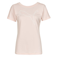 Textiel Dames T-shirts korte mouwen Puma TRAIN FAVORITE JERSEY CAT TEE Roze