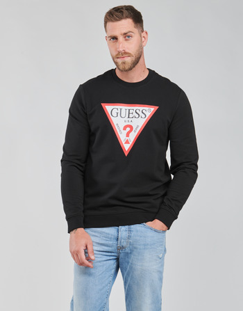 Textiel Heren Sweaters / Sweatshirts Guess AUDLEY CN FLEECE Zwart