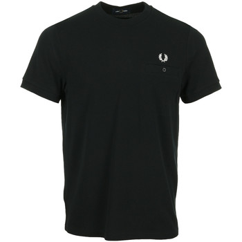 Textiel Heren T-shirts korte mouwen Fred Perry Pocket Detail Pique Shirt Zwart