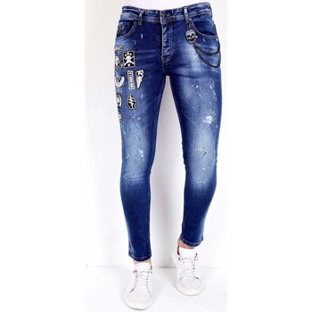 Textiel Heren Skinny jeans Local Fanatic Spijkerbroek Patches Blauw