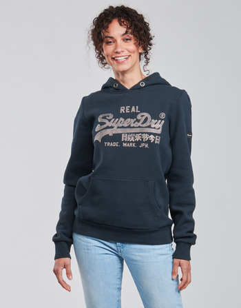 Textiel Dames Sweaters / Sweatshirts Superdry VL B+F22:F31OHO SPARKLE HOOD BB Blauw
