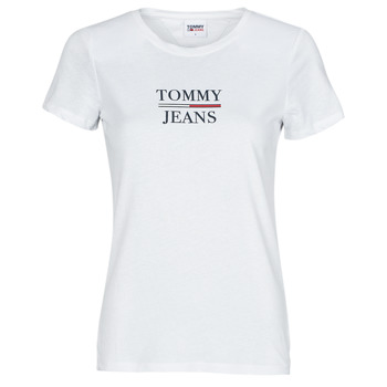Textiel Dames T-shirts korte mouwen Tommy Jeans TJW SKINNY ESSENTIAL TOMMY T SS Wit