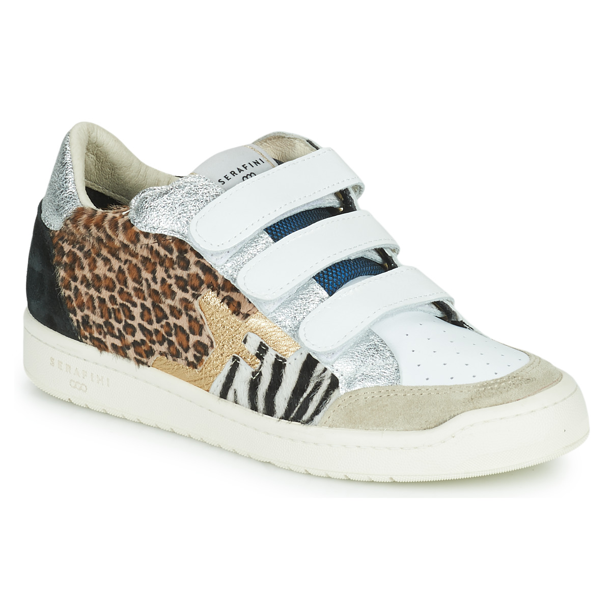 Schoenen Dames Lage sneakers Serafini SAN DIEGO Wit / Zilver / Leopard