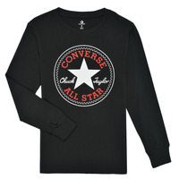 Textiel Jongens T-shirts met lange mouwen Converse CHUCK PATCH LONG SLEEVE TEE Zwart