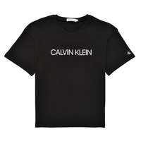 Textiel Meisjes T-shirts korte mouwen Calvin Klein Jeans CASSY Zwart