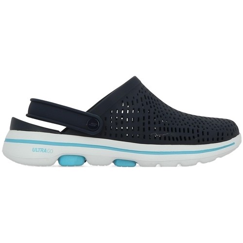Schoenen Dames Leren slippers Skechers GO WALK 5 ASTONISHED Blauw