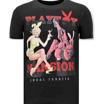 Textiel Heren T-shirts korte mouwen Lf Luxe The Playtoy Mansion Zwart