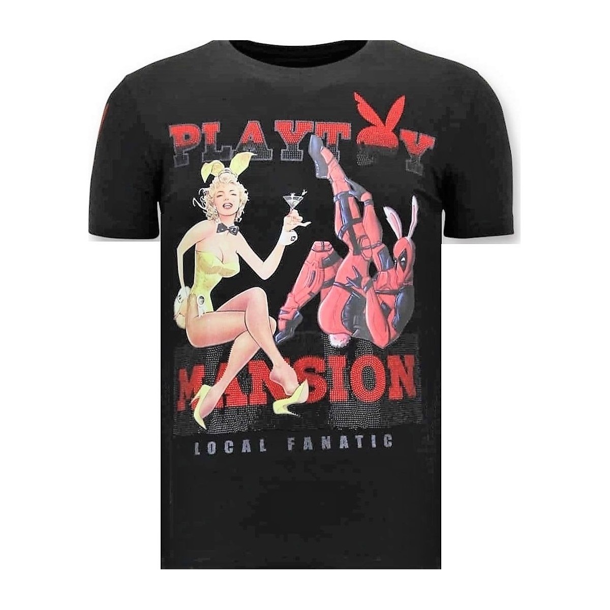 Textiel Heren T-shirts korte mouwen Lf Luxe The Playtoy Mansion Zwart
