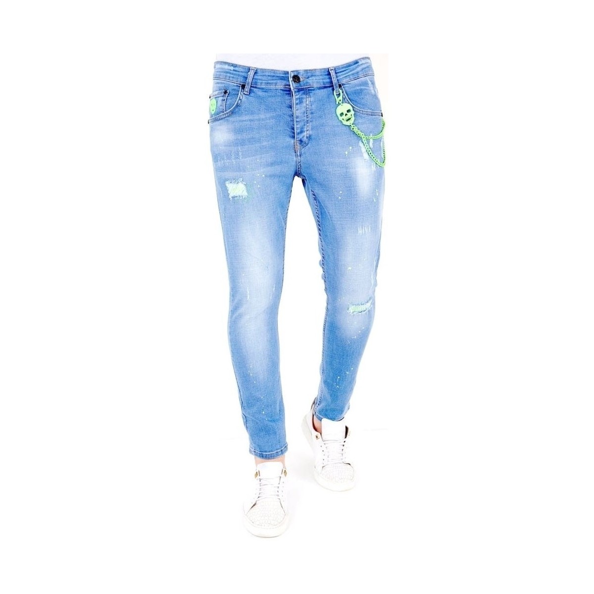 Textiel Heren Skinny jeans Lf Lichte Jeans Verfspatten Blauw
