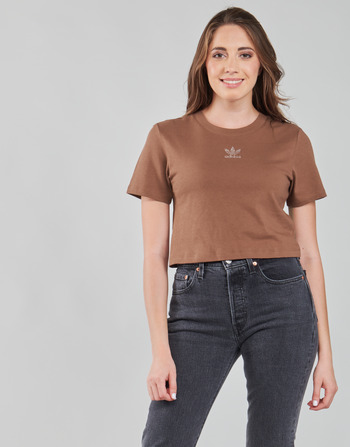 Textiel Dames T-shirts korte mouwen adidas Originals CROPPED  TEE Brown