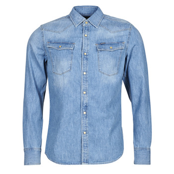 Textiel Heren Overhemden lange mouwen G-Star Raw 3301 SLIM SHIRT LS Blauw