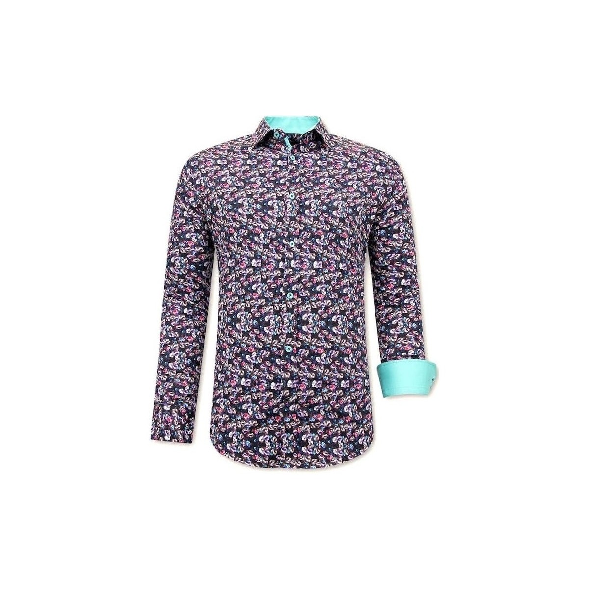 Textiel Heren Overhemden lange mouwen Tony Backer Luxe Satijn Bloemen Print Multicolour