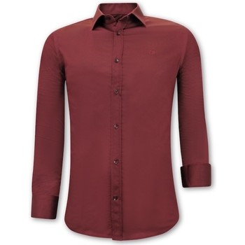 Textiel Heren Overhemden lange mouwen Tony Backer Luxe Satijn Blouse Rood