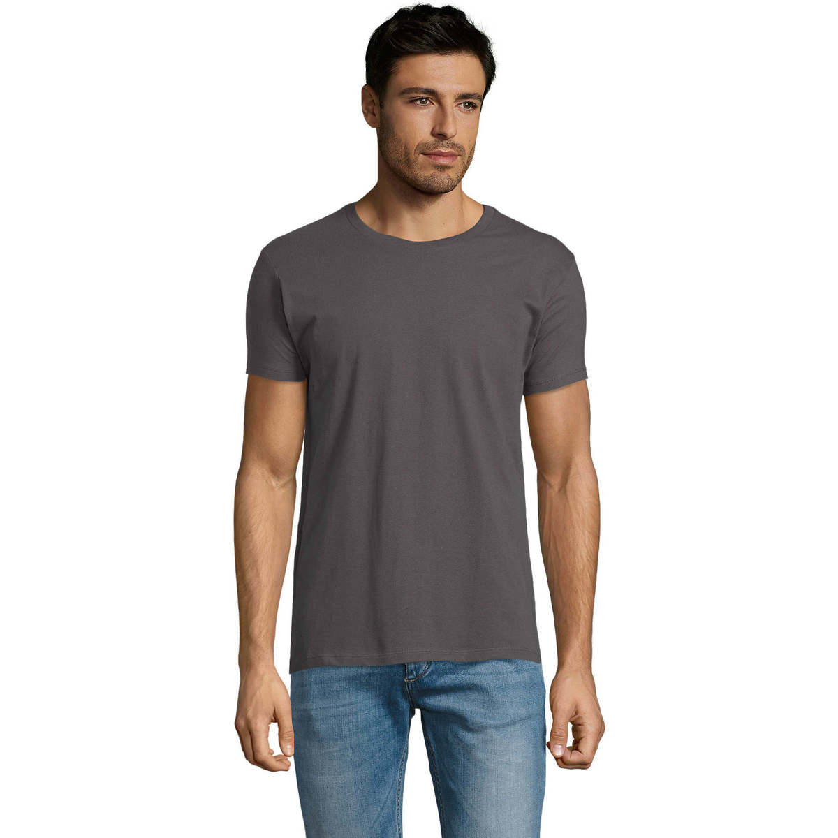 Textiel Heren T-shirts korte mouwen Sols Camiseta IMPERIAL FIT color Gris oscuro Grijs
