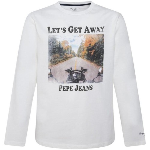 Textiel Jongens T-shirts korte mouwen Pepe jeans  Wit