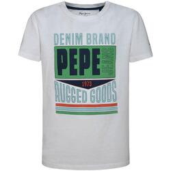 Textiel Jongens T-shirts korte mouwen Pepe jeans  Wit