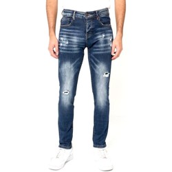 Textiel Heren Skinny jeans True Rise Ripped Jeans Stretch D Blauw