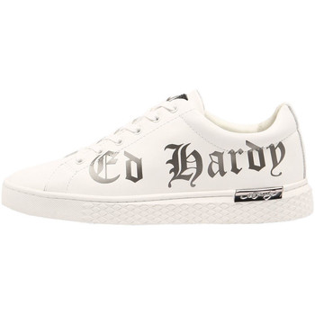 Schoenen Heren Lage sneakers Ed Hardy - Script low top white-gun metal Wit