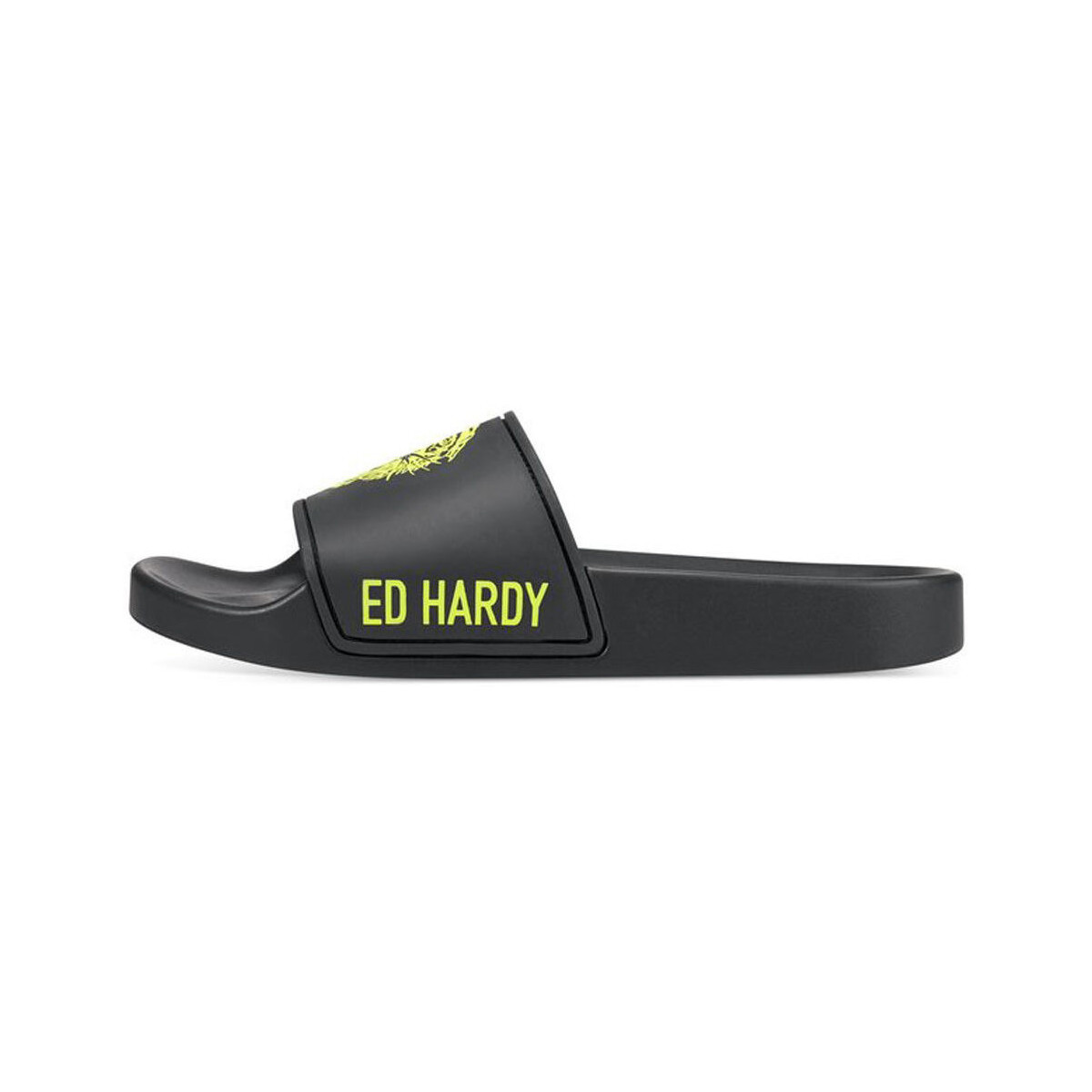 Schoenen Dames Slippers Ed Hardy Sexy beast sliders black-fluo yellow Zwart